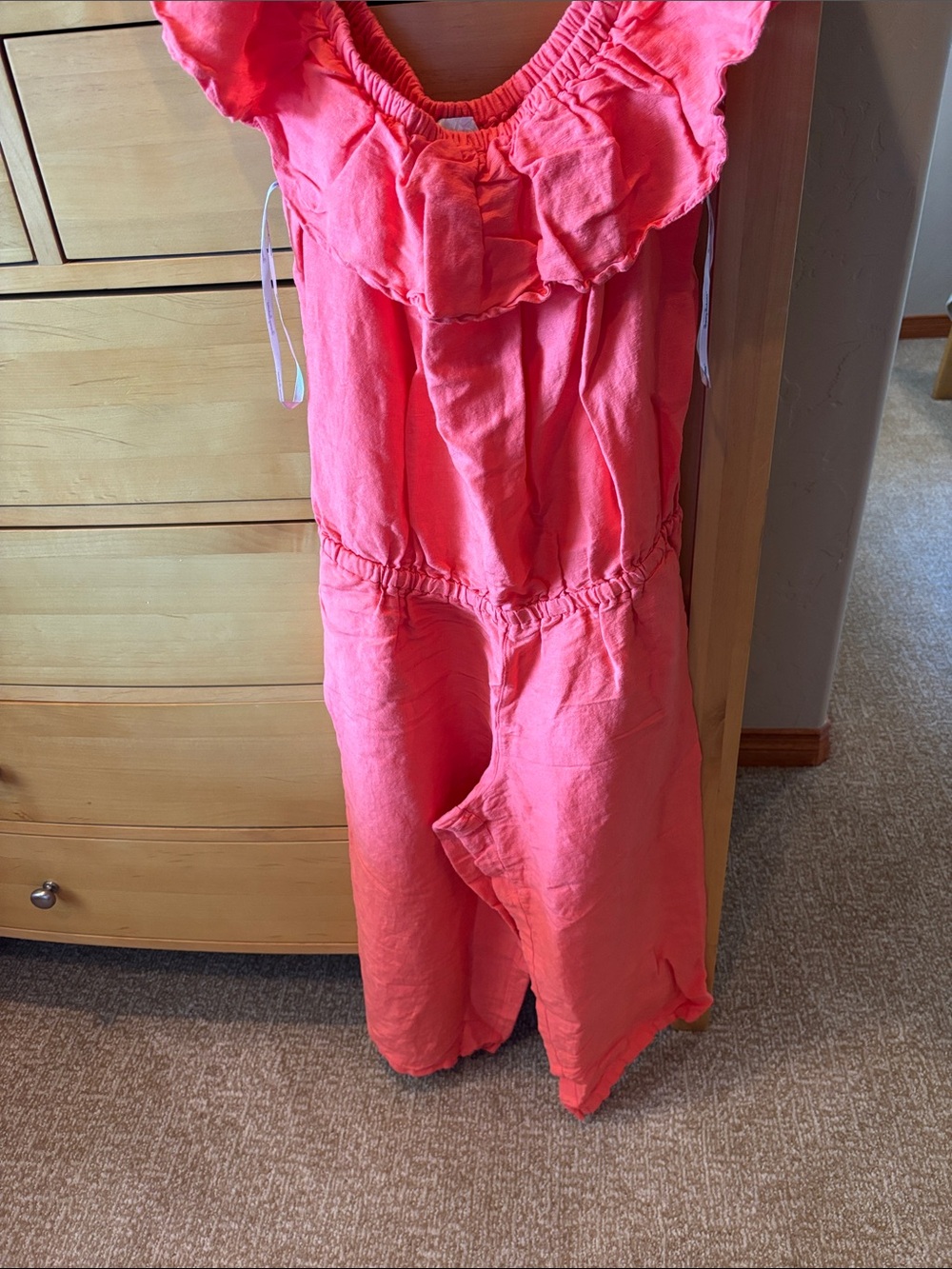 Tommy Bahama Coral Off-Shoulder Elastic Waist Jumpsuit
